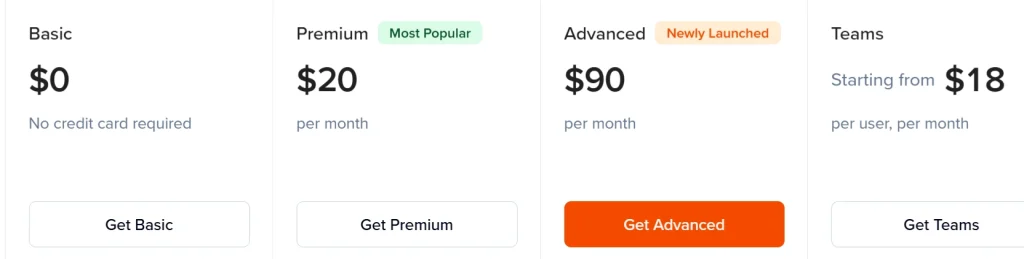SciSpace Pricing- Monthly Plans