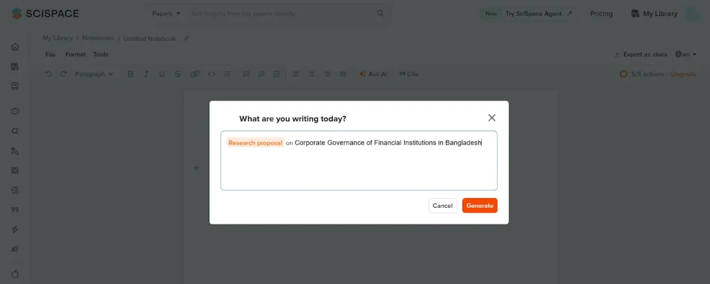 Picking a topic for Research Proposal (SciSpace)