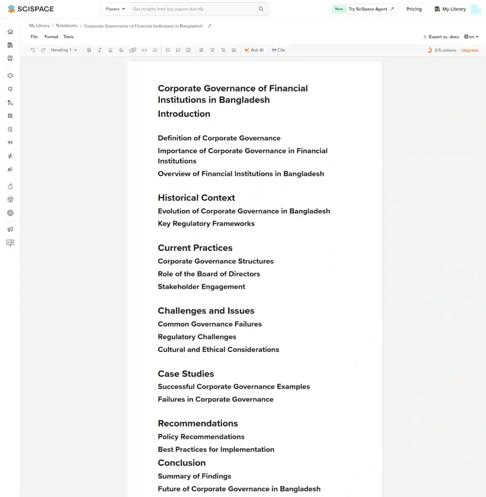 SciSpace - Outline for Research Proposal